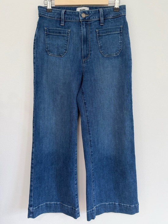 PAIGE Denim - PAIGE Connie Crop Wide Leg Jeans High Rise Cropped Denim Size 28
